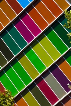 LEON, SPAIN-SEP 02: Facade of MUSAC. Contemporary Art Museum of Castilla y Leon. Contemporary building opened in 2005. View of colorful facade  on Sep 02, 2010, in Leon, Spain