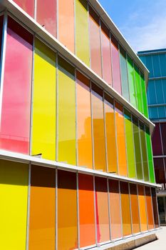 LEON, SPAIN-SEP 02: Facade of MUSAC. Contemporary Art Museum of Castilla y Leon. Contemporary building opened in 2005. View of colorful facade  on Sep 02, 2010, in Leon, Spain