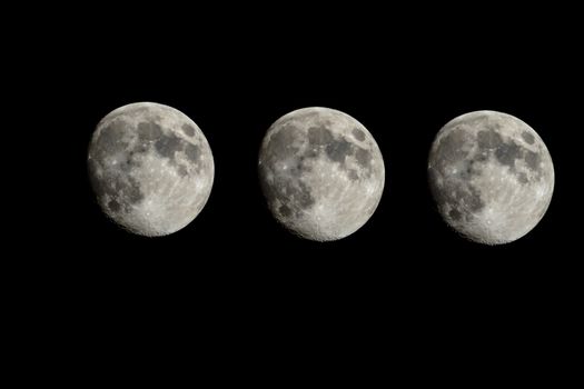 Moon closeup showing the details of the lunar surface.