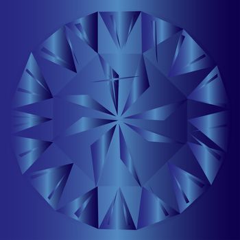 A sapphire blue background with facets and cuts of the gem