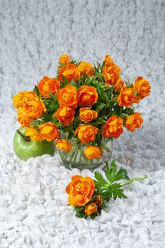 Bouquet with flowers on a studio background