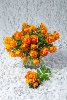 Bouquet with flowers on a studio background