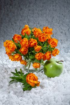 Bouquet with flowers on a studio background