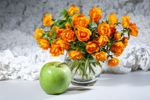 Bouquet with flowers on a studio background