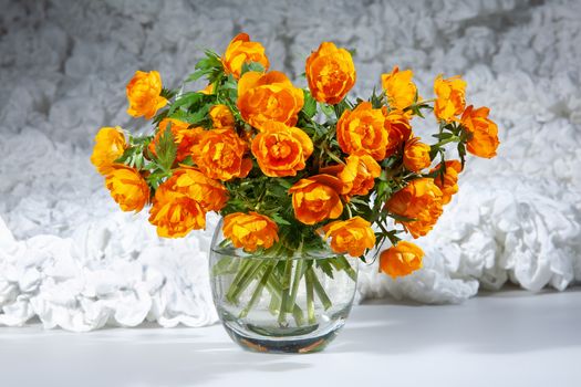 Bouquet with flowers on a studio background