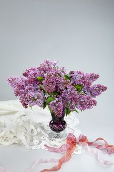 Bouquet with flowers on a studio background