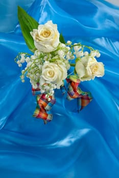Bouquet with flowers on a studio background