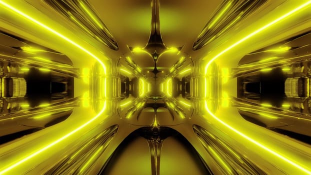 alien ship corridor tunnel wallpaper 3d rendering 3d illustration, modern futuriwstic scifi tunnel background with glowing lights, nice reflection on metl alien ship tunnel