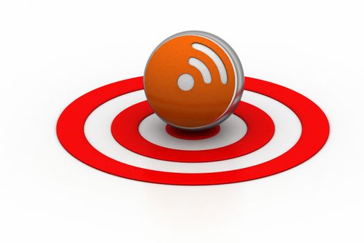 Internet sign  on the target icon 