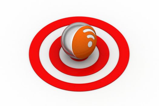 Internet sign  on the target icon 