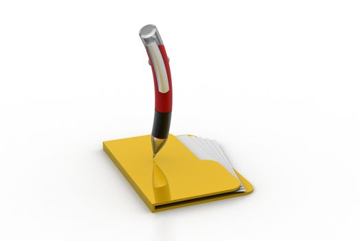 File folder with pen 