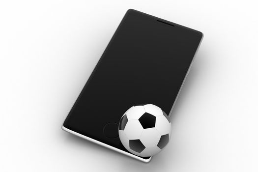 Soccer ball with smart phone