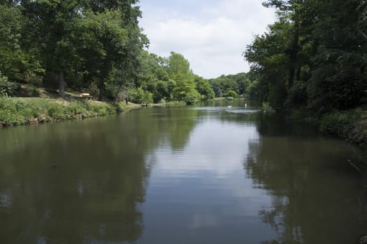 Atatürk arboretum, small lake. One of the few green areas in Istanbul