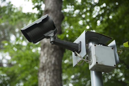 Security camera on forest road. Is it security or tracking?