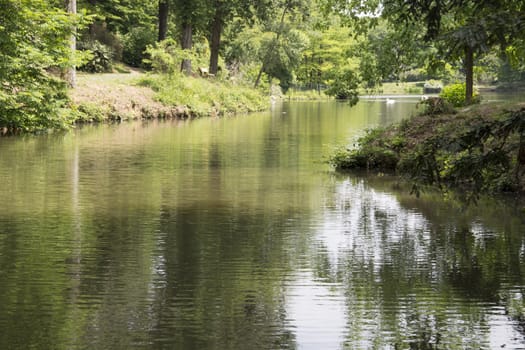 Atatürk arboretum, small lake. One of the few green areas in Istanbul