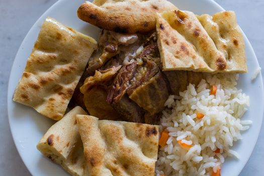 "tandır kebabı" lamb meat is also cooked in a special well furnace for a long time. "Afyonkarahisar Konya's" famous dish/Turkey