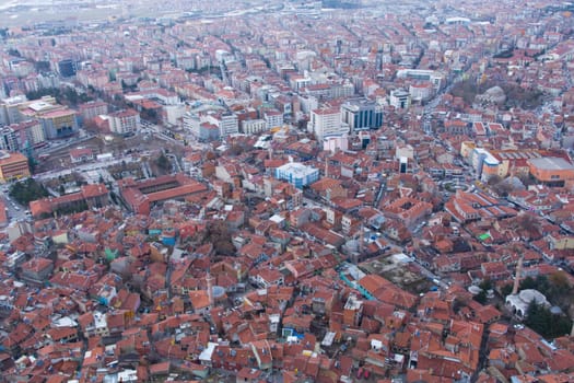 city skyline, city panorama. urban buildings and city center. aerial view of the city. View of the city from "Afyonkarahisar" castle