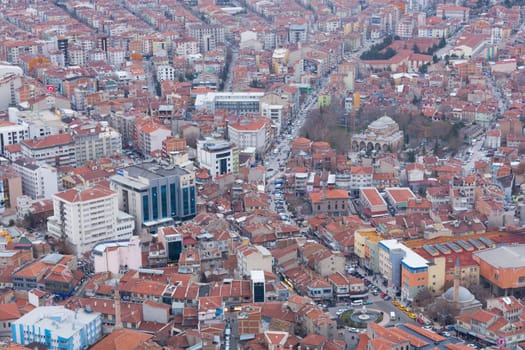 city skyline, city panorama. urban buildings and city center. aerial view of the city. View of the city from "Afyonkarahisar" castle