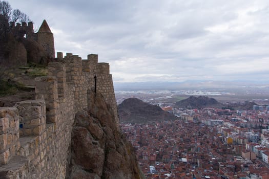 city skyline, city panorama. urban buildings and city center. aerial view of the city. View of the city from "Afyonkarahisar" castle