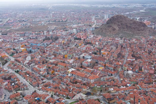 city skyline, city panorama. urban buildings and city center. aerial view of the city. View of the city from "Afyonkarahisar" castle