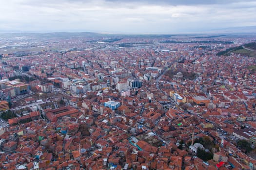 city skyline, city panorama. urban buildings and city center. aerial view of the city. View of the city from "Afyonkarahisar" castle