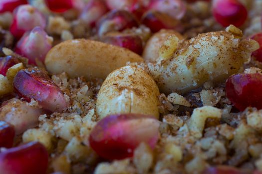 Vegetarian food. This "Asure" believes that the Turkish people "asure" came from the ship of Noah.Noah made this dessert with the last materials left in his hand when he hit the land after the Great Tufan.