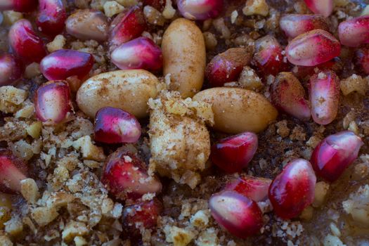 Vegetarian food. This "Asure" believes that the Turkish people "asure" came from the ship of Noah.Noah made this dessert with the last materials left in his hand when he hit the land after the Great Tufan.