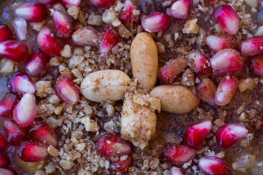 Vegetarian food. This "Asure" believes that the Turkish people "asure" came from the ship of Noah.Noah made this dessert with the last materials left in his hand when he hit the land after the Great Tufan.