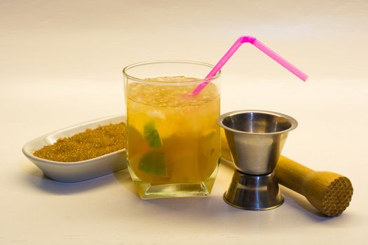 Caipirinha is Brazil's national cocktail, made with cachaça, sugar and lime. Brazil's most common and famous alcoholic beverage