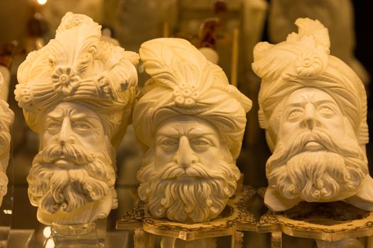 meerschaum tobacco pipe in the form of sculptures. Almost all of meerschaum is removed from Eskisehir / Turkey.