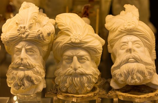 meerschaum tobacco pipe in the form of sculptures. Almost all of meerschaum is removed from Eskisehir / Turkey.