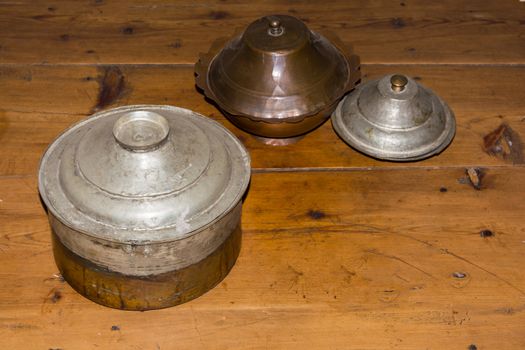 historical turkish kitchen wares.pots and plates