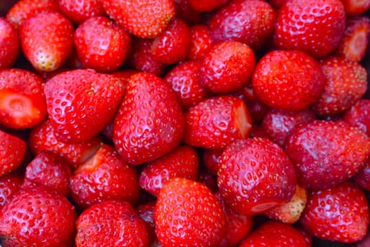 fresh, cleaned strawberries. Vitamin and a delicious fruit. background
