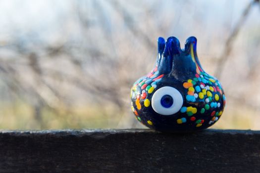 Evil eye bead souvenirs.broken glass is melted and shaped. In culture and religious belief, the figure of the eye is regarded as a powerful amulet protecting evil. It is a powerful talisman in Turkish culture.