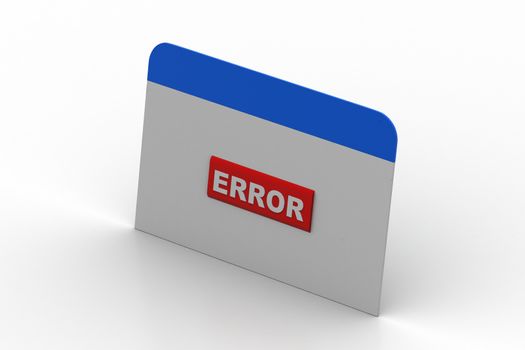 Web page showing error