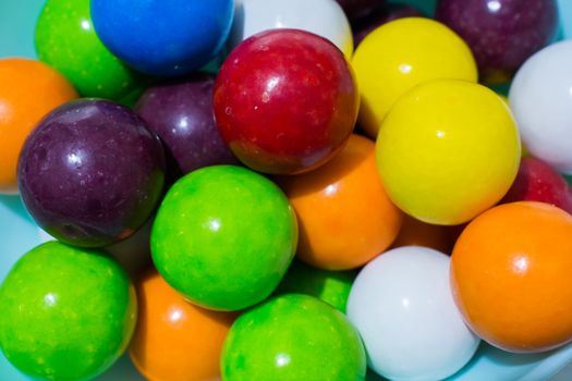 colored ball gums. fun and colorful fruit flavored gums