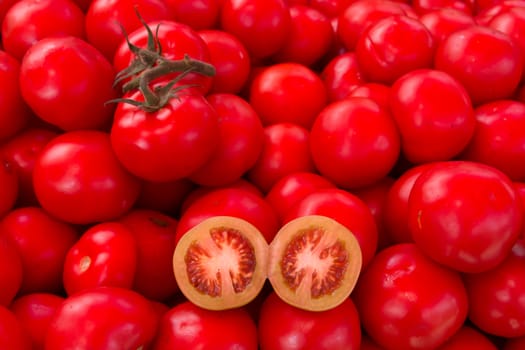 blood red tomatoes. fresh and delicious. green tomato