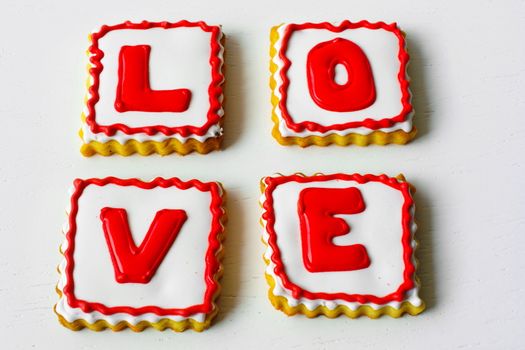 Cookies made for Valentine's Day.for couples in love. delicious love cookies. lovers cook