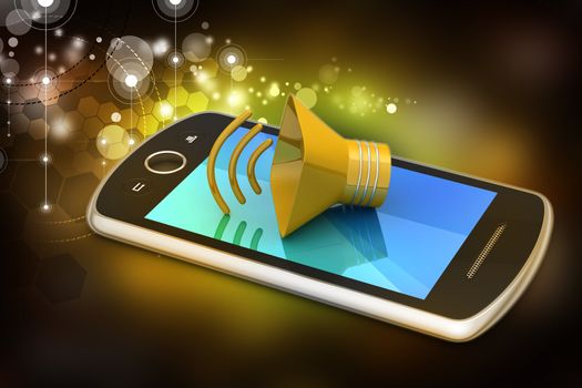 Megaphone with smart phone  