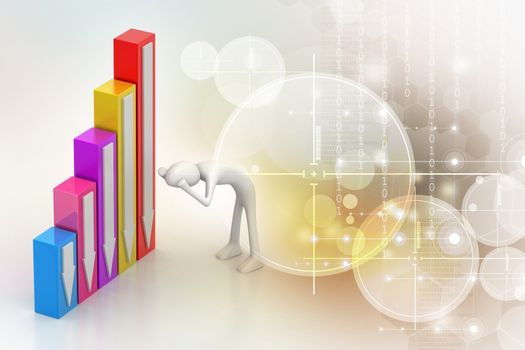 3d man watching the loss graph