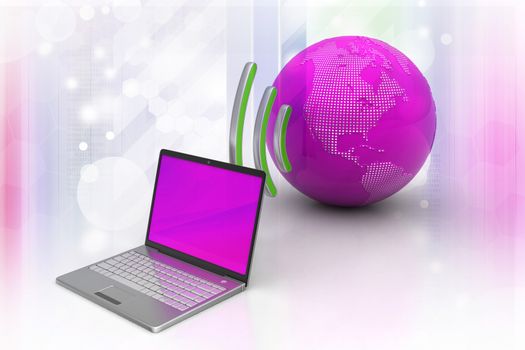 laptops wireless connection with   earth  
