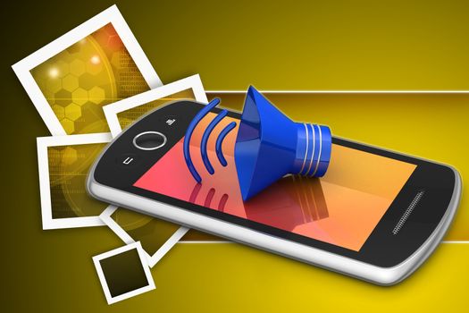 Megaphone with smart phone  