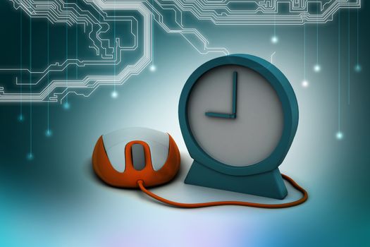 Alarm clock and computer mouse  
