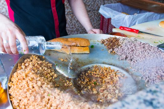 "Tantuni" is a spicy dish made with beef or lamb meat fried with cotton oil.It is a meal unique to Mersin, Türkiye