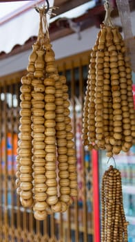 history "nasrettin hoca" rosaries. "tesbih" made of wood beads. ninety nine pieces