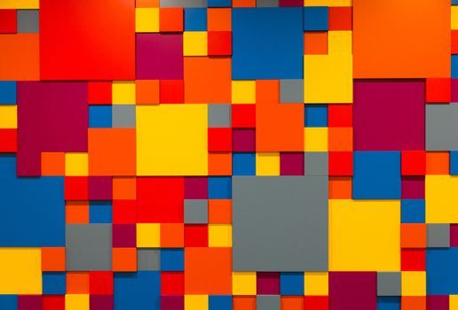 background with colored cubes. small large square shapes