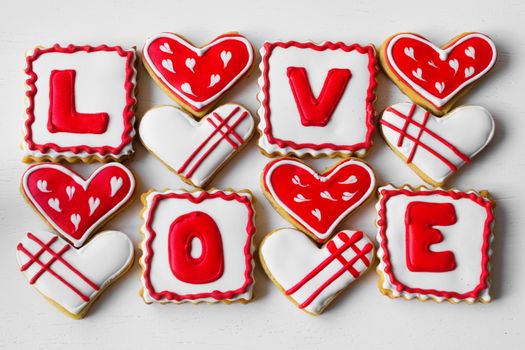 Cookies made for Valentine's Day.for couples in love. delicious love cookies. lovers cook