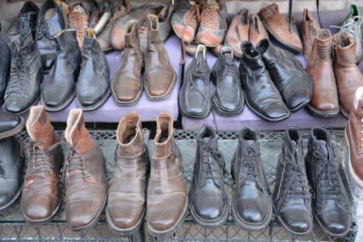 shoes bought by poor people. second-hand selling shoe shop