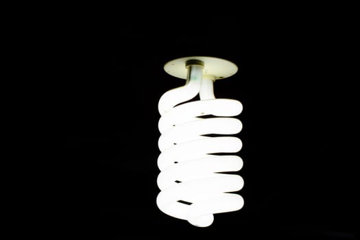 led bulb. black background. saving electricity