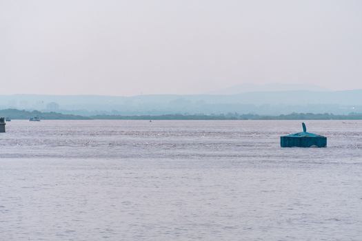 Flood on the Amur river near the city of Khabarovsk. The level of the Amur river at around 494 centimeters.